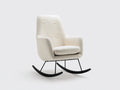 Sedia a dondolo - Tessuto-Metallo - 78x90x103 cm - Bianco crema-Nero - Moderno