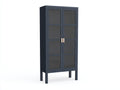 Vetrina - legno-vetro - 86x38x188 cm - blu ardesia - stile nordico contemporaneo