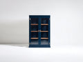 Vetrina-Legno-Vetro-88x36x152 cm-Blu scuro-Stile contemporaneo