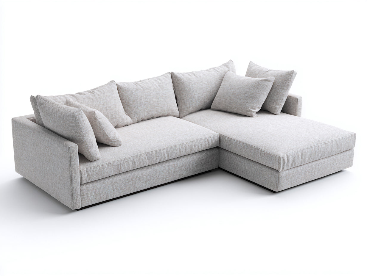 Divano angolare - tessuto - 283x170x81 cm - grigio chiaro - moderno