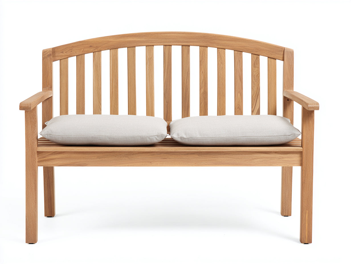 Panche da giardino-Legno-Tessuto-148x58x89 cm-Naturale-Grigio chiaro-Stile tradizionale elegante