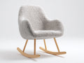 Sedia a dondolo - Tessuto-Legno-Metallo - 82x93x98 cm - Grigio chiaro-Legno naturale-Oro - Scandinavo