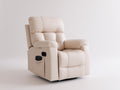 Poltrona reclinabile - similpelle - 102x93x108 cm - crema - moderna imbottita con tasca laterale