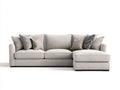Divano angolare - tessuto-legno - 278x164x82 cm - grigio chiaro-marrone - moderno