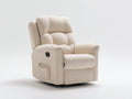 Poltrona reclinabile-Ecopelle-94x91x108 cm-Avorio-Stile relax elegante