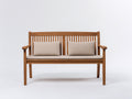 Panche da giardino-Legno-Tessuto-154x60x90 cm-Noce chiaro-Beige-Stile tradizionale elegante