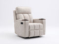 Poltrona reclinabile-Tessuto-96x92x110 cm-Beige chiaro-Stile home cinema elegante