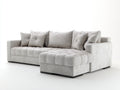 Divano angolare - tessuto-legno - 280x166x82 cm - grigio chiaro-marrone - moderno