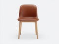 Sedia da pranzo - Ecopelle-Legno - 51x56x85 cm - Cognac - Scandinavo