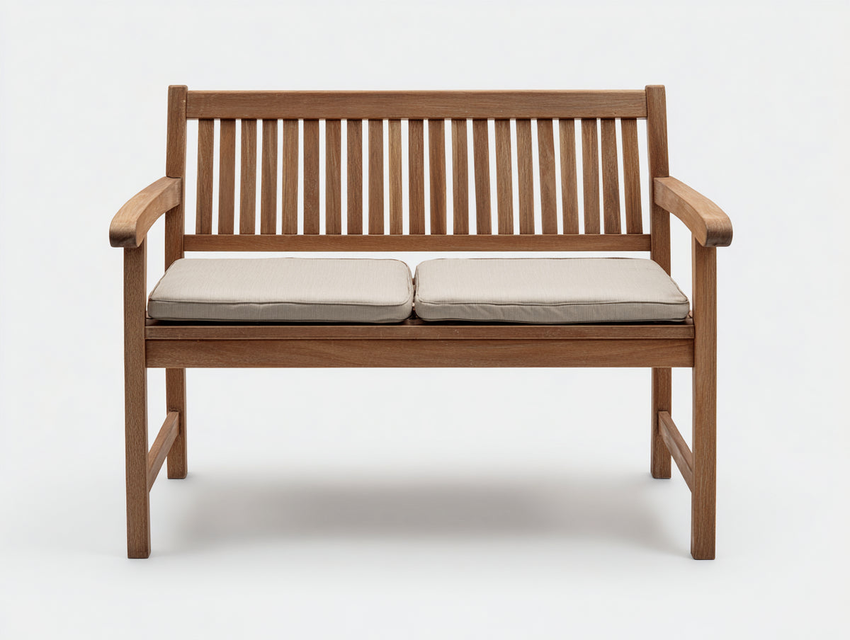 Panche da giardino-Legno-Tessuto-150x60x91 cm-Noce chiaro-Beige-Stile classico funzionale