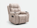 Poltrona reclinabile-Tessuto effetto velluto-97x95x112 cm-Tortora chiaro-Stile home cinema premium