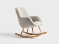 Sedia a dondolo - Tessuto-Legno - 81x94x101 cm - Beige chiaro-Legno naturale - Scandinavo