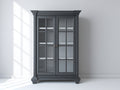 Vetrina-legno-vetro-102x40x158 cm-grigio ardesia-trasparente-stile classico