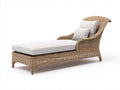 Lettino prendisole - Rattan sintetico-Tessuto - 188x78x88 cm - Beige naturale-Avorio - Stile provenzale