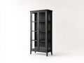 Vetrina-legno-vetro-76x35x148 cm-nero venato-trasparente-stile moderno classico