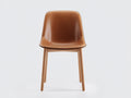 Sedia da pranzo - Ecopelle-Legno - 49x55x83 cm - Cognac - Scandinavo
