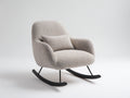 Sedia a dondolo - Bouclé-Metallo - 86x94x89 cm - Grigio chiaro-Nero - Minimalista